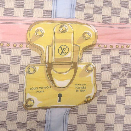 Louis Vuitton Etole Trunk M70744 Cotton Damier Azure Pink Blue Yellow Shawl LV