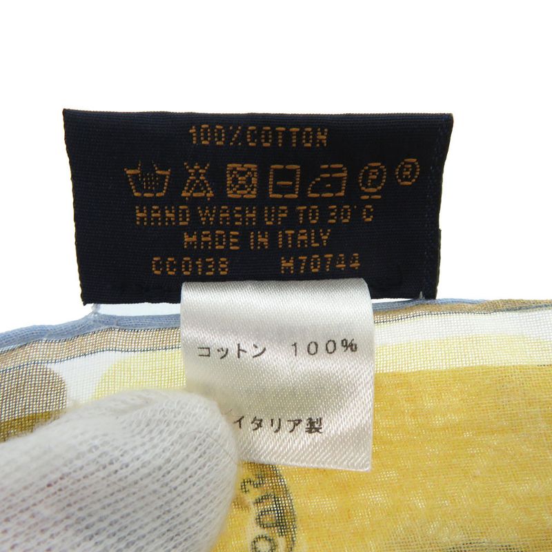 Louis Vuitton Etole Trunk M70744 Cotton Damier Azure Pink Blue Yellow Shawl LV