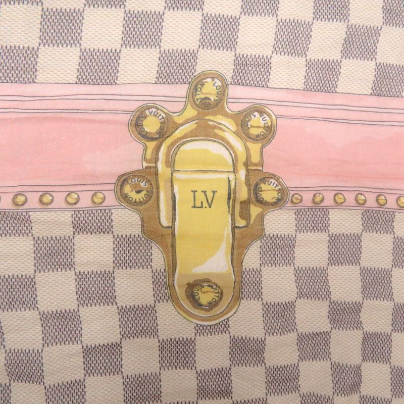 Louis Vuitton Etole Trunk M70744 Cotton Damier Azure Pink Blue Yellow Shawl LV