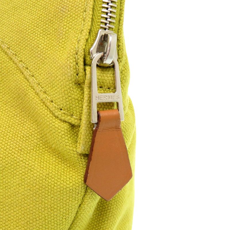 HERMES Bolide 25mm (0.98in) Canvas Yellow Pouch Bag 0157 HERMES