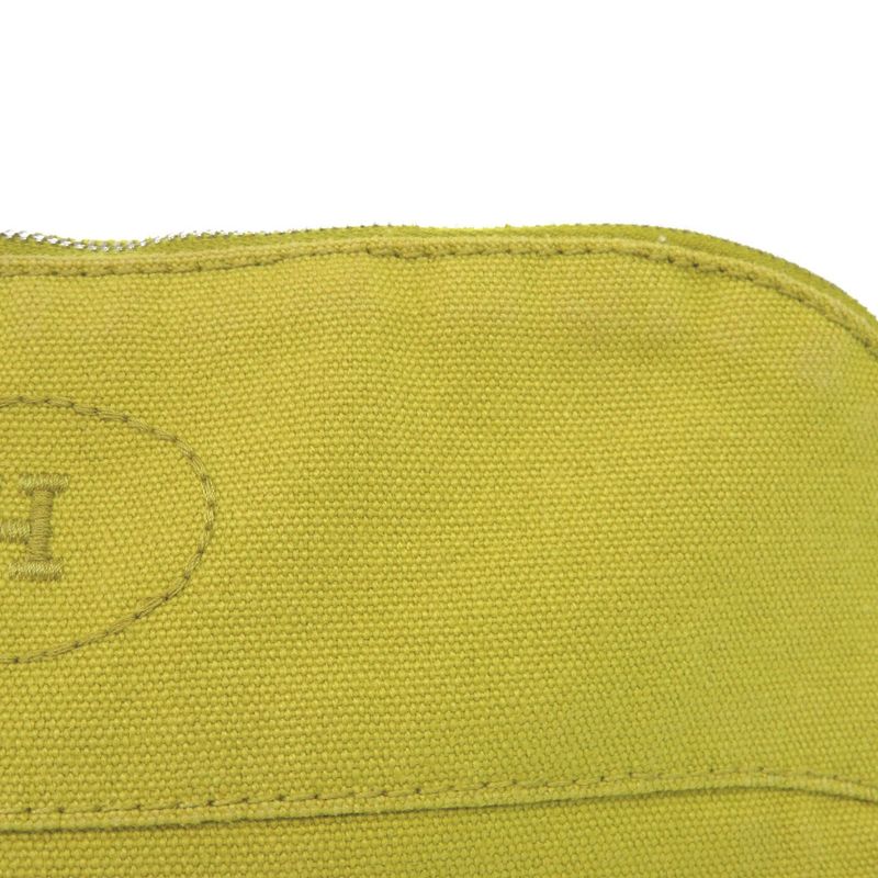 HERMES Bolide 25mm (0.98in) Canvas Yellow Pouch Bag 0157 HERMES