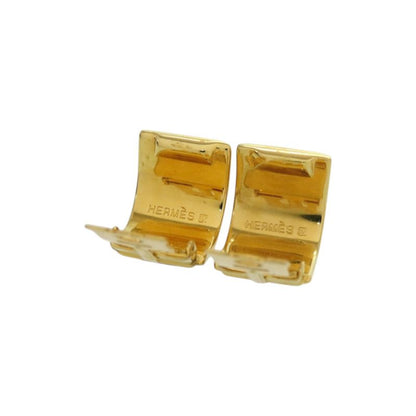 HERMES Enamel Metal Red Earring 0120 HERMES