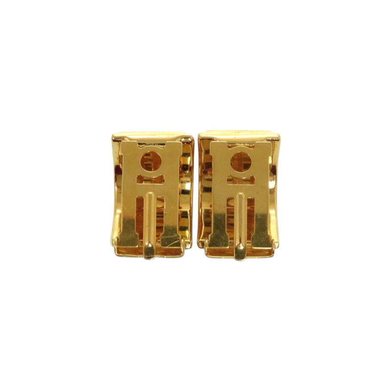 HERMES Enamel Metal Red Earring 0120 HERMES