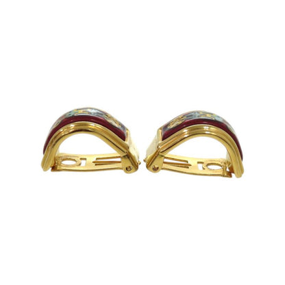 HERMES Enamel Metal Red Earring 0120 HERMES
