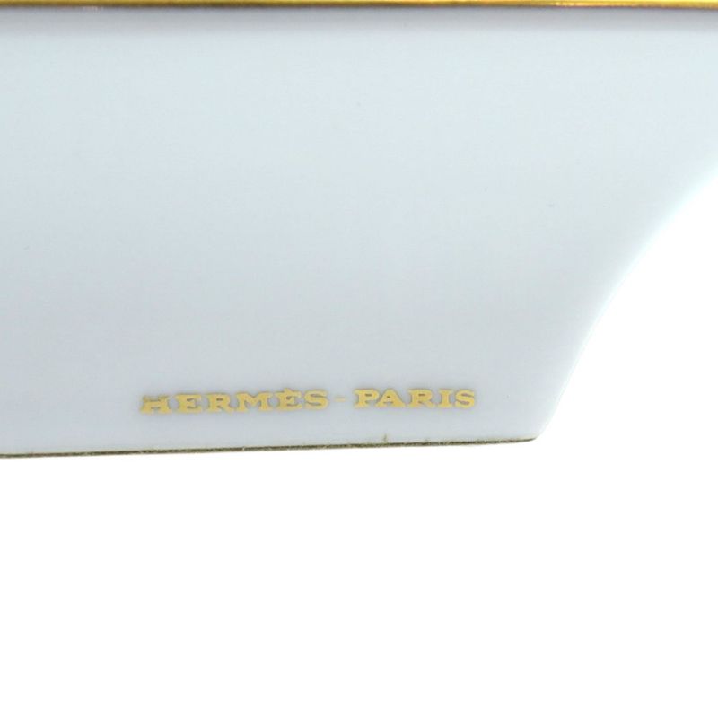 HERMES Ashtray Shelf Flower Monarch Porcelain Blue- Blue Accessory 0617 HERMES