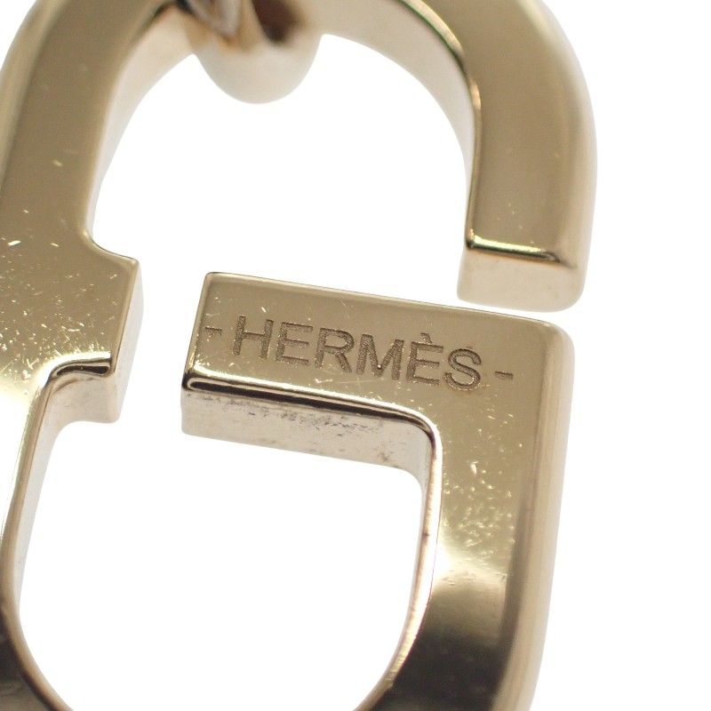HERMES Surmer PM Necklace Metal Buffalo Horn Gold Hardware Women's