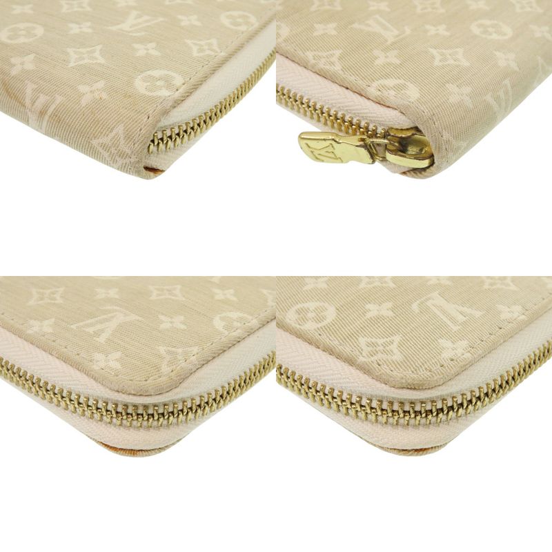 Louis Vuitton Zippi-wallet Monogram Mini Lin M95310 Beige Long Wallet LV 0045