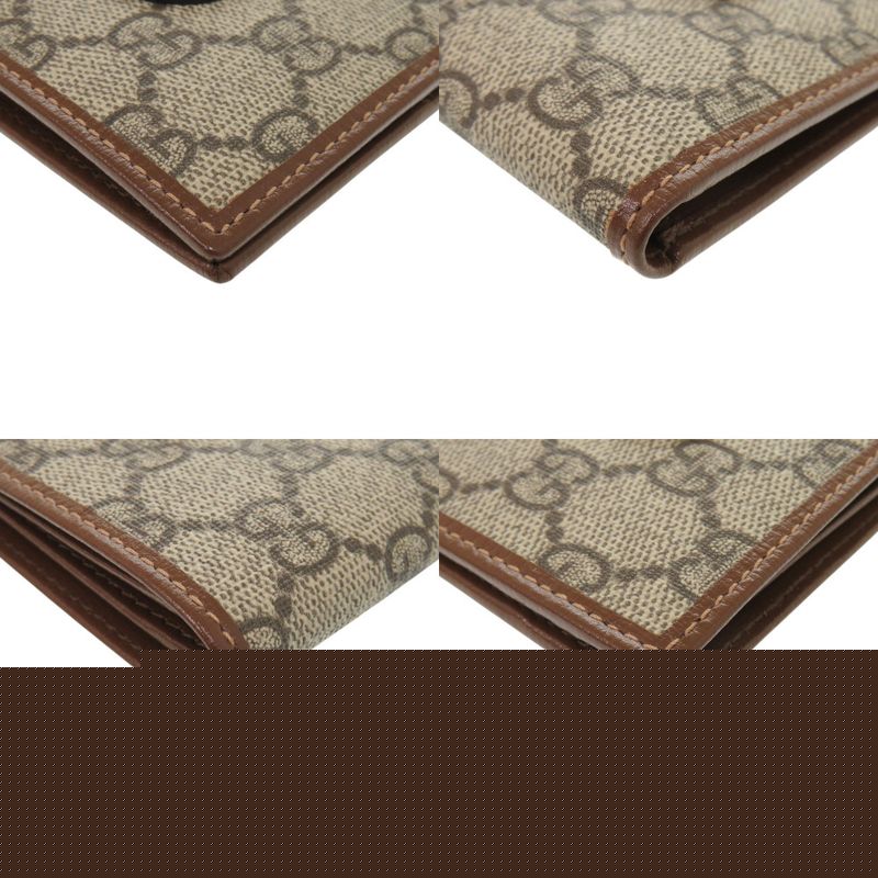 GUCCI Interlocking G 673001 GG Supreme Beige Bifold Wallet Billfold 0049 GUCCI