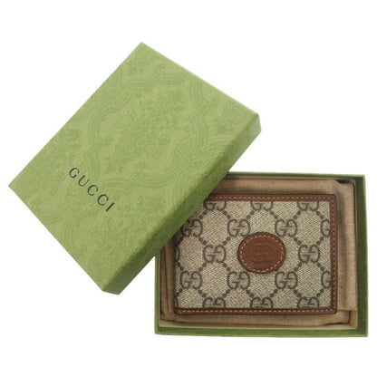 GUCCI Interlocking G 673001 GG Supreme Beige Bifold Wallet Billfold 0049 GUCCI