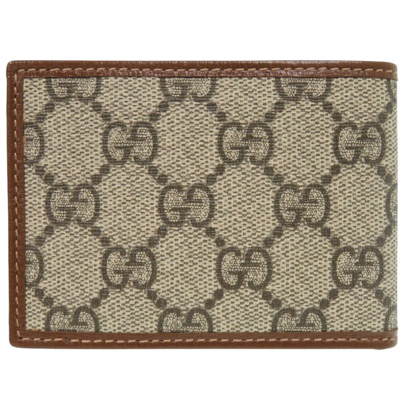 GUCCI Interlocking G 673001 GG Supreme Beige Bifold Wallet Billfold 0049 GUCCI
