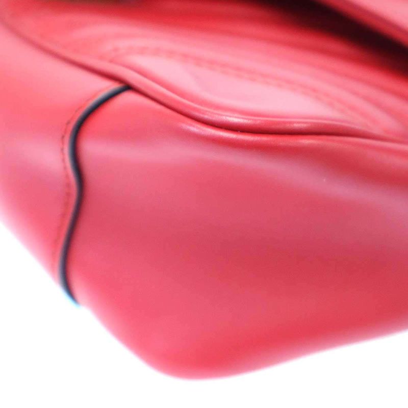 GUCCI Ggmarmont Leather Shoulder Bag 443497 Red
