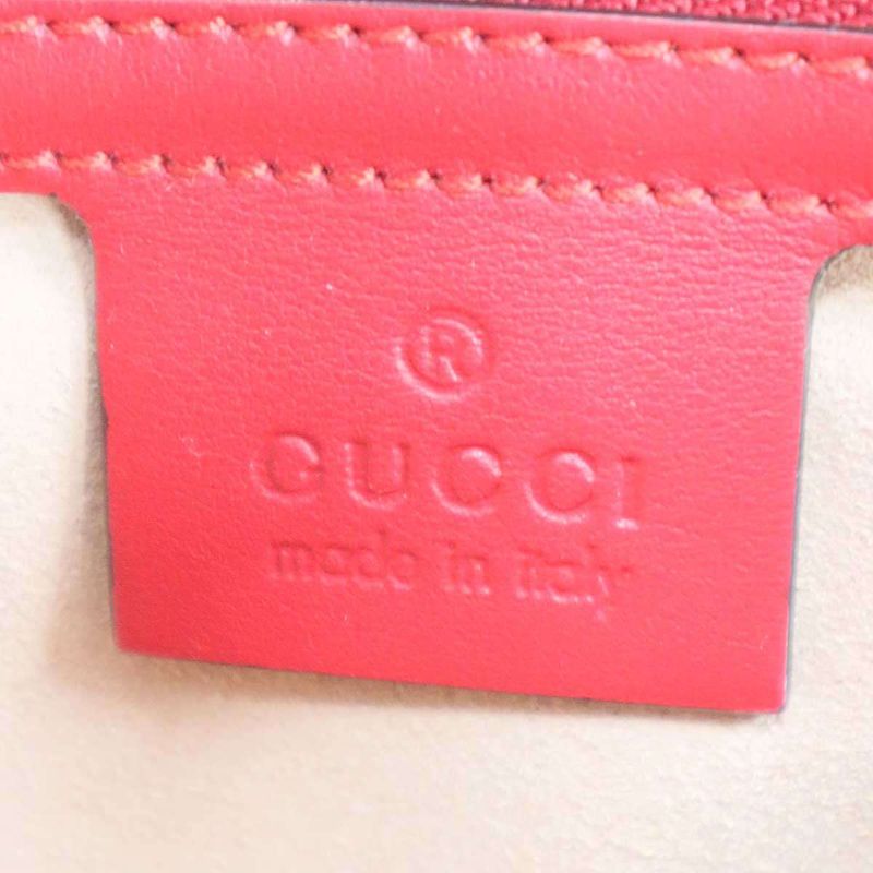 GUCCI Ggmarmont Leather Shoulder Bag 443497 Red