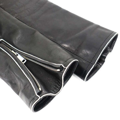 CELINE By Phoebe Philo Belted Double Leather Rider's Jacket 2 5N47 7202 Black 34