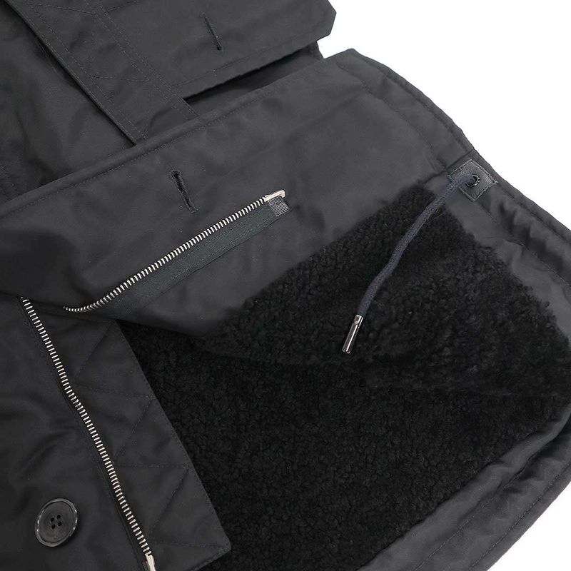 Saint Laurent Paris Nylon Shearling Mods Coat 537434 Y722t Black F34
