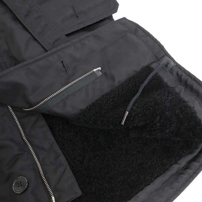 Saint Laurent Paris Nylon Shearling Mods Coat 537434 Y722t Black F34