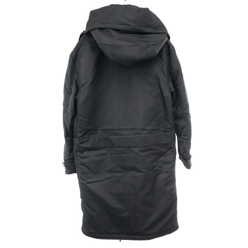 Saint Laurent Paris Nylon Shearling Mods Coat 537434 Y722t Black F34