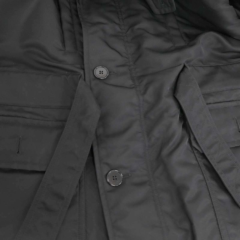 Saint Laurent Paris Nylon Shearling Mods Coat 537434 Y722t Black F34