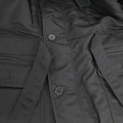 Saint Laurent Paris Nylon Shearling Mods Coat 537434 Y722t Black F34