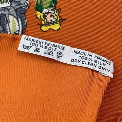HERMES Scarf 100% Silk Carre 90 Cirque Molier Orange Box Included