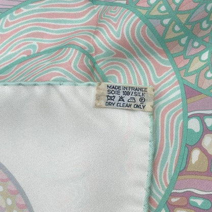 HERMES Scarf Silk Carre 90 Reves D Escargots Snail's Dream White Box Included