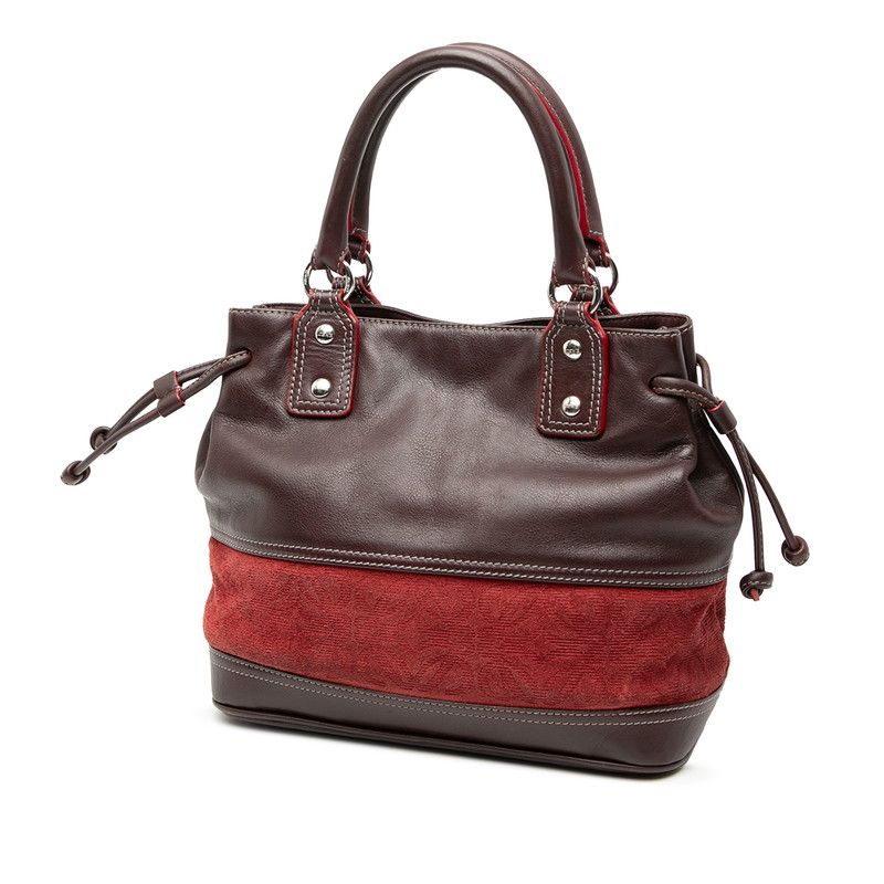 LOEWE Anagram Wine Red Bold-leather Suede Women's LOEWE