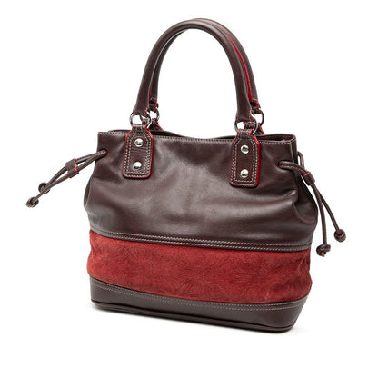 LOEWE Anagram Wine Red Bold-leather Suede Women's LOEWE