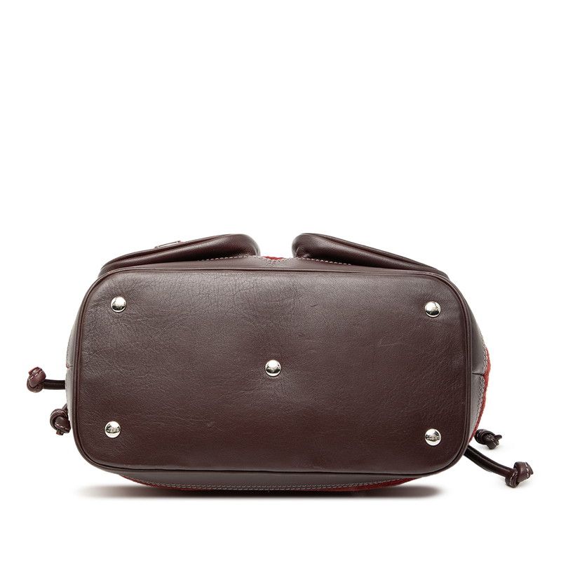 LOEWE Anagram Wine Red Bold-leather Suede Women's LOEWE