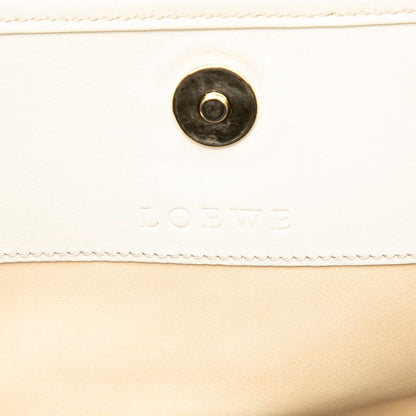 LOEWE Anagram Crossbody Shoulder Bag Sacoche Beige Off-white Suede Leather