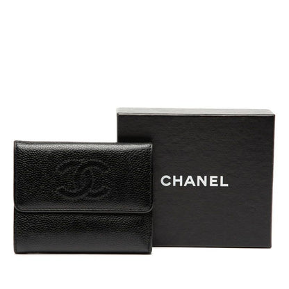 CHANEL Coco Mark Black Caviar Skin Women's CHANEL