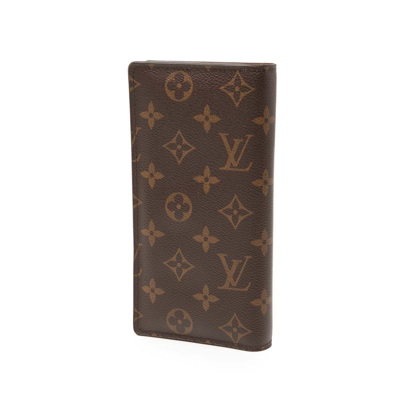 Louis Vuitton Monogram Portefeuille Brother M66540 Brown PVC Leather Women's