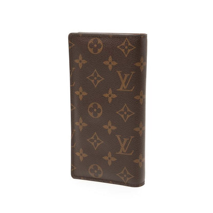 Louis Vuitton Monogram Portefeuille Brother M66540 Brown PVC Leather Women's