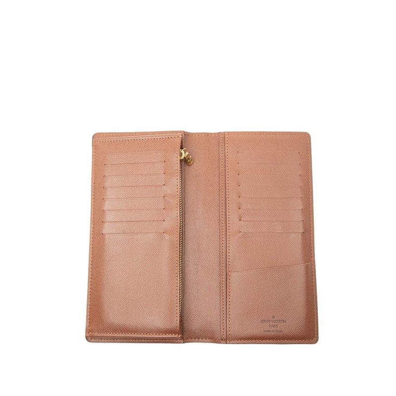 Louis Vuitton Monogram Portefeuille Brother M66540 Brown PVC Leather Women's