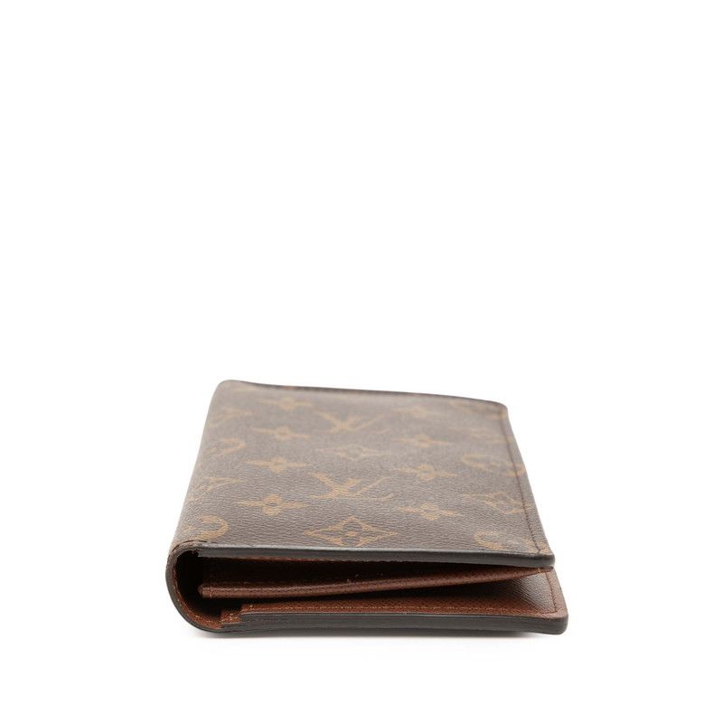 Louis Vuitton Monogram Portefeuille Brother M66540 Brown PVC Leather Women's
