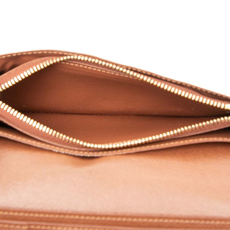 Louis Vuitton Monogram Portefeuille Brother M66540 Brown PVC Leather Women's