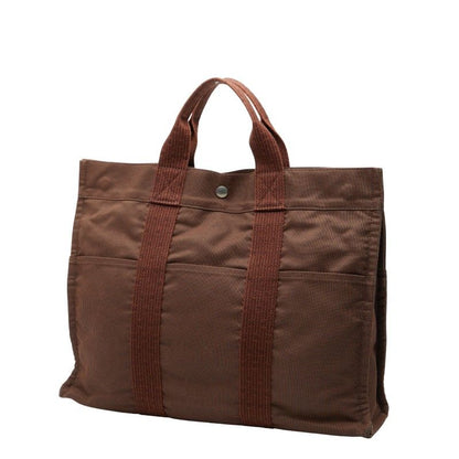 HERMES Her Line Tote MM Brown Canvas Women's HERMES