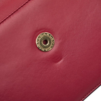 BVLGARI Serpenti Chain Shoulder Bag Red Pink Leather Stingray Leather Women's