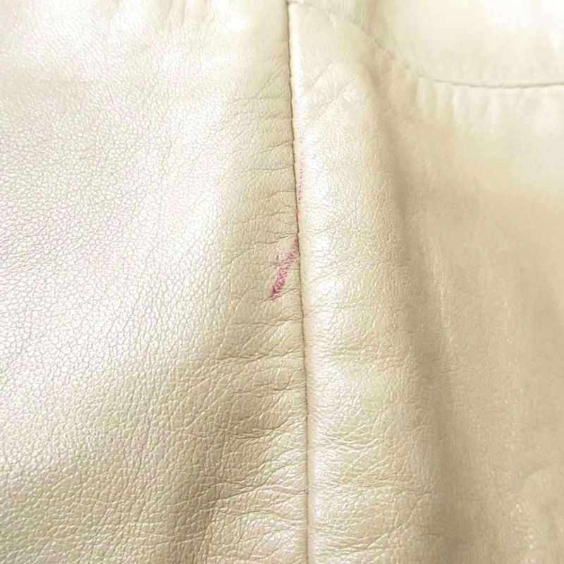 LOEWE Lamb Leather Knee Length Skirt Anagram Button Sheep Leather Brown • MNK4