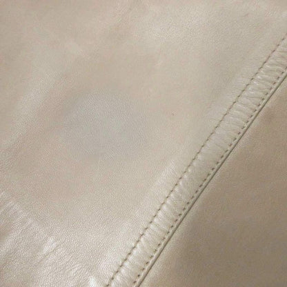 LOEWE Lamb Leather Knee Length Skirt Anagram Button Sheep Leather Brown • MNK4