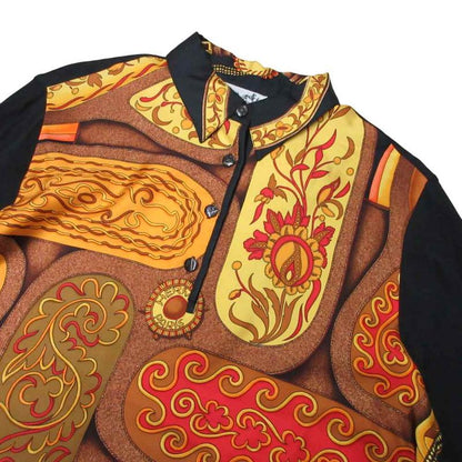 HERMES Vintage Twill LANE Knit Polo Silk X Cotton Cashmere Sweater - Carre