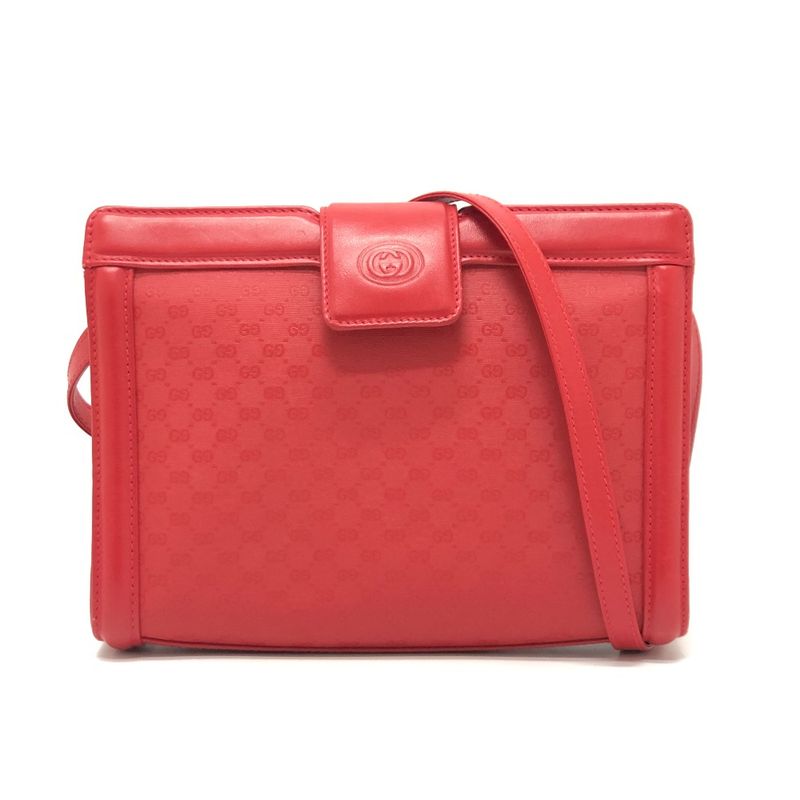 GUCCI Shoulder Bag GG Pattern 004-113-0364 PVC Leather Red