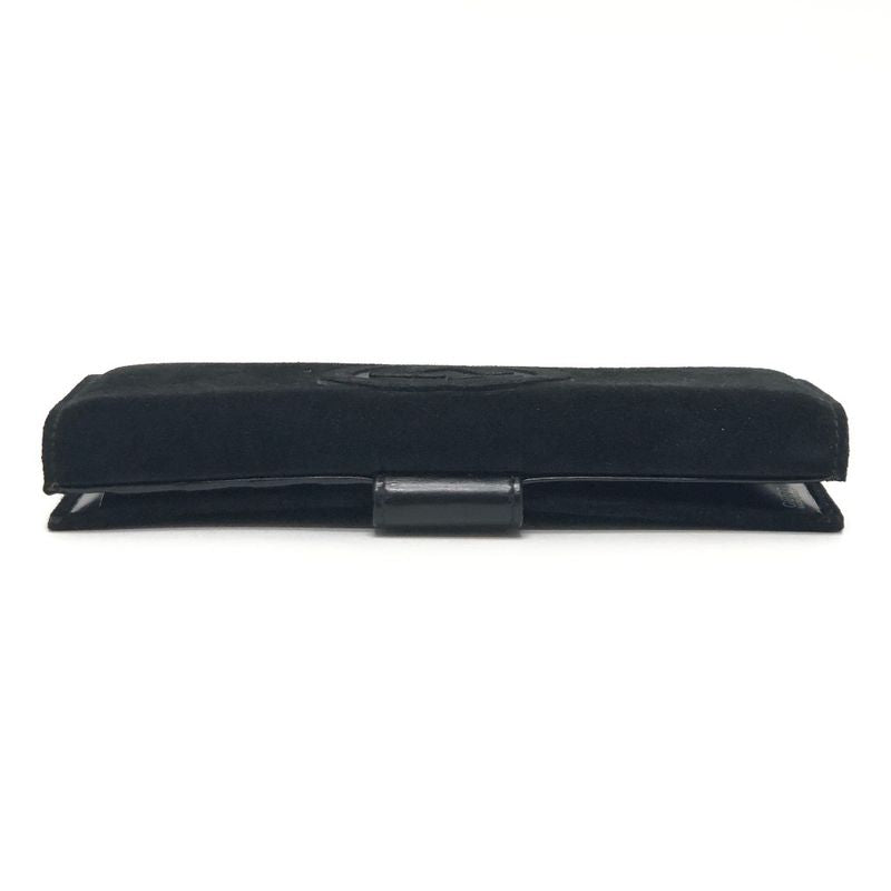 GUCCI Long Wallet Interlocking G Suede Enamel Black