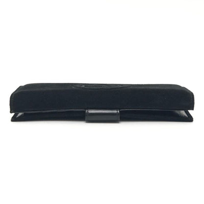 GUCCI Long Wallet Interlocking G Suede Enamel Black