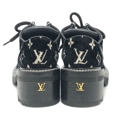 Louis Vuitton Leather Shoes LV Bob Lure Line Dabi Velor Leather Black