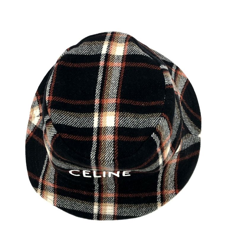 CELINE Hat Logo Check 2au5b231l Wool Multicolor
