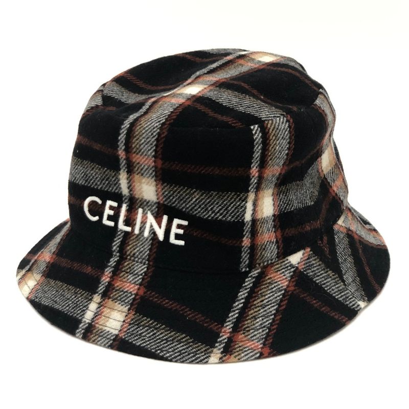 CELINE Hat Logo Check 2au5b231l Wool Multicolor