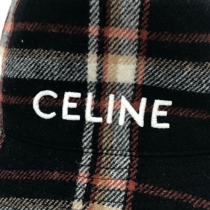 CELINE Hat Logo Check 2au5b231l Wool Multicolor