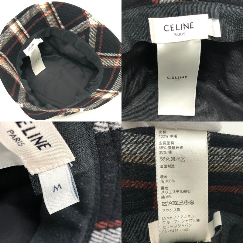 CELINE Hat Logo Check 2au5b231l Wool Multicolor