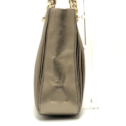 BVLGARI Tote Bag Monet Nappa Plisee Leather Gold