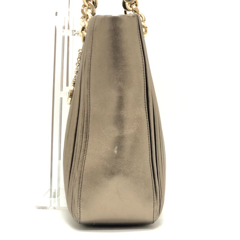 BVLGARI Tote Bag Monet Nappa Plisee Leather Gold