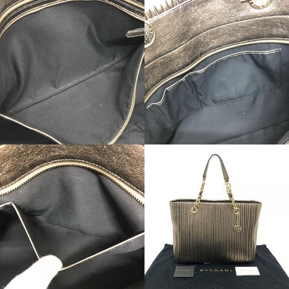 BVLGARI Tote Bag Monet Nappa Plisee Leather Gold